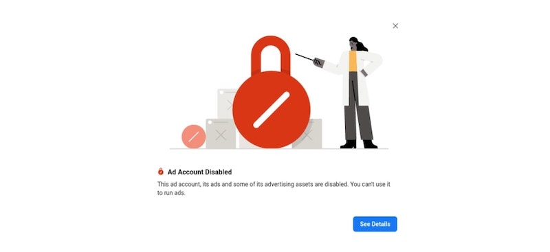 Facebook advertising account not locked 